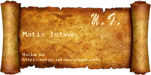 Matiz István névjegykártya